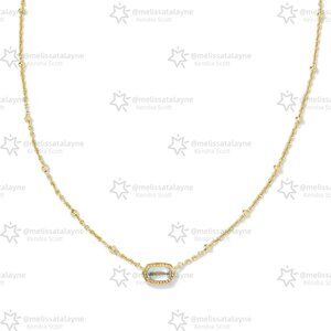 Mini Elisa Gold Satellite Short Pendant Necklace in Dichroic Glass